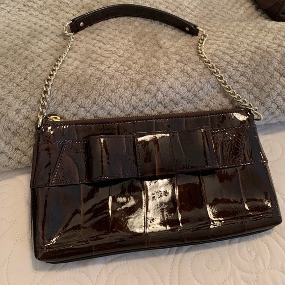 kate spade Handbags - Kate Spade Small Chocolate Brown Patent Leather Bag